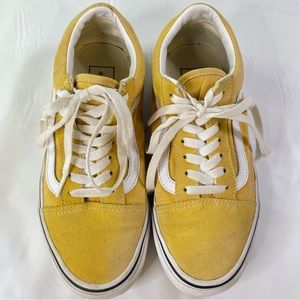 Vans Pig Suede Old Skool Shoe Golden Yellow Men 5.5 Women 7.0